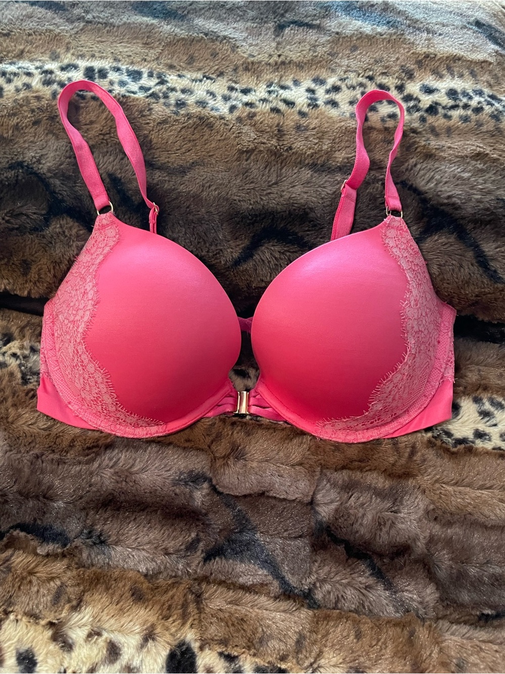 Victoria’s Secret Pink Lace-Trim Push-Up Bra - Women Intimates & Sleepwear